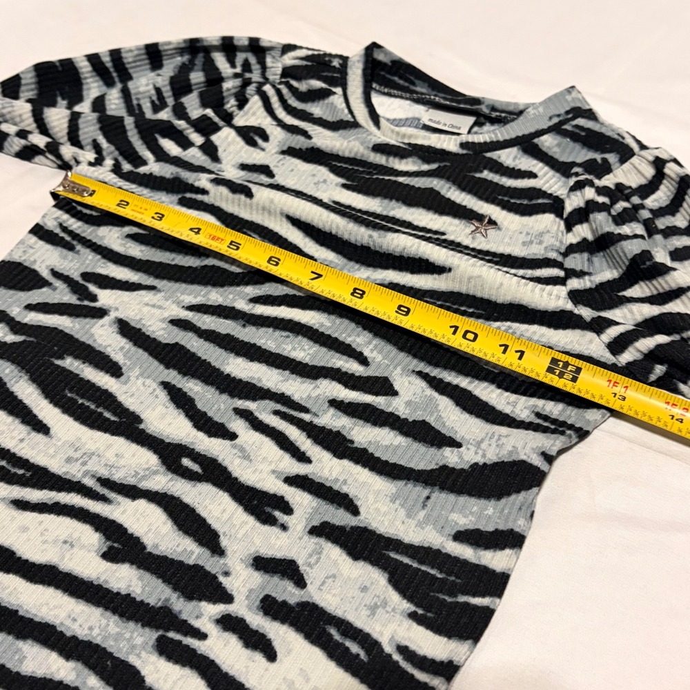 LIKE FLO Gorgeous Zebra Print Ribbed Long Sleeve top with star embroidery - Picture 10 of 14